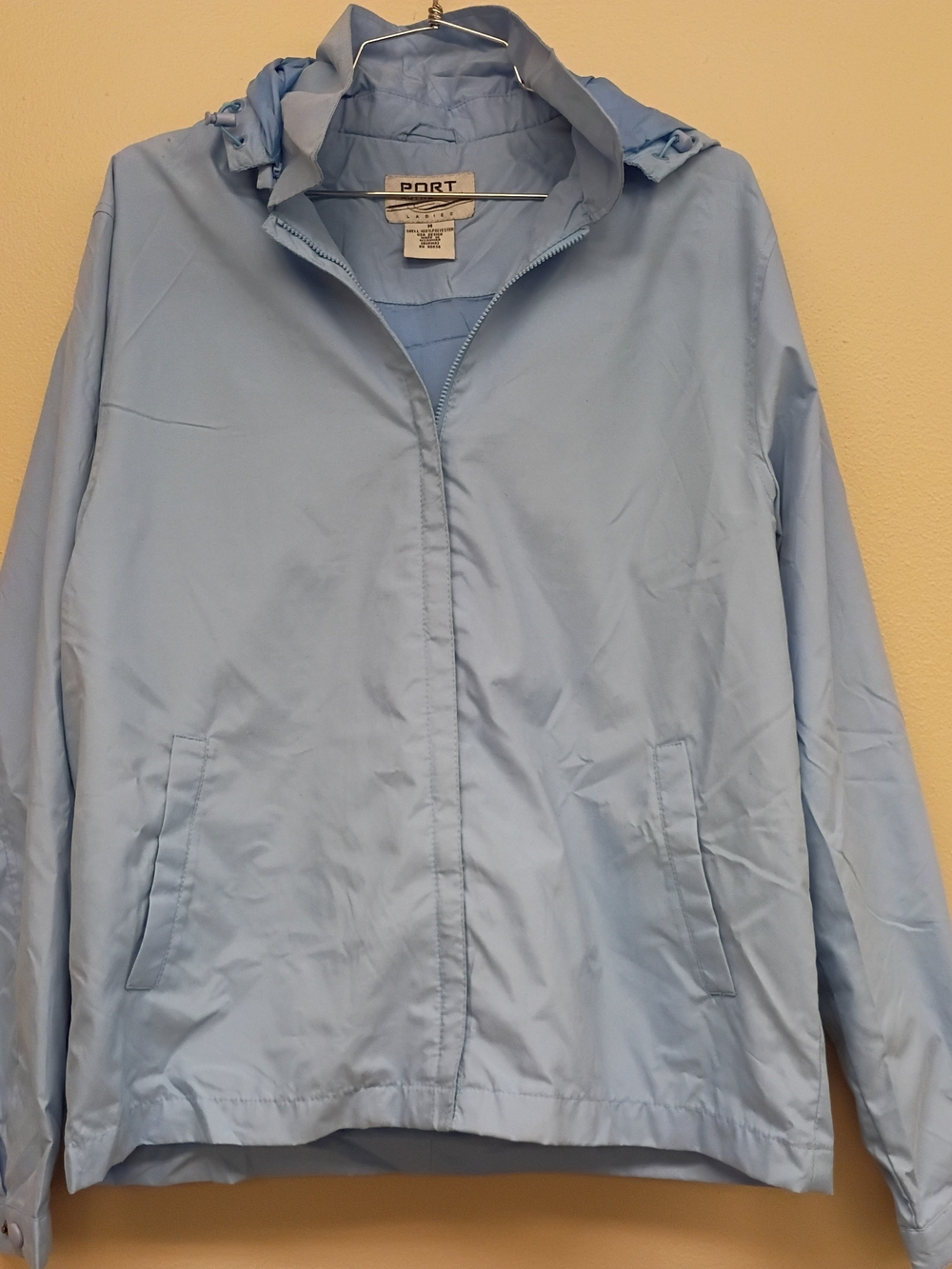 light Lightweight Hooded Windbreaker Jacket - Light Blue